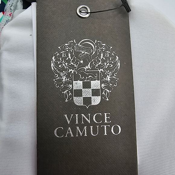 Vince Camuto Womans size S Logo-Ring Halter Bikini Top Balines Floral Cutout NEW - Picture 7 of 8